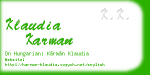 klaudia karman business card