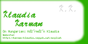 klaudia karman business card